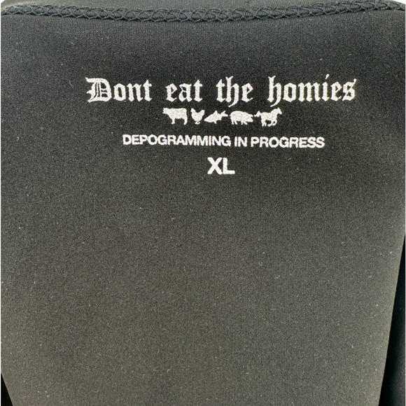 Dont Eat The Homies Womens Cami Crop Tank Top Size XL Padded Vegan Sustainable - Picture 5 of 5